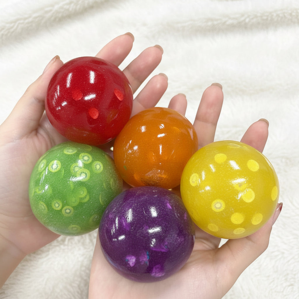 New fruit smoothie handmade balls, noise-controlled balls, voice-controlled series, plastic stress-relief toys, squeeze Fruit candy smoothie balls